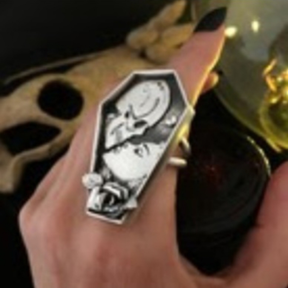 New "Till Death Do Us Part" Silver Coffin Ring.